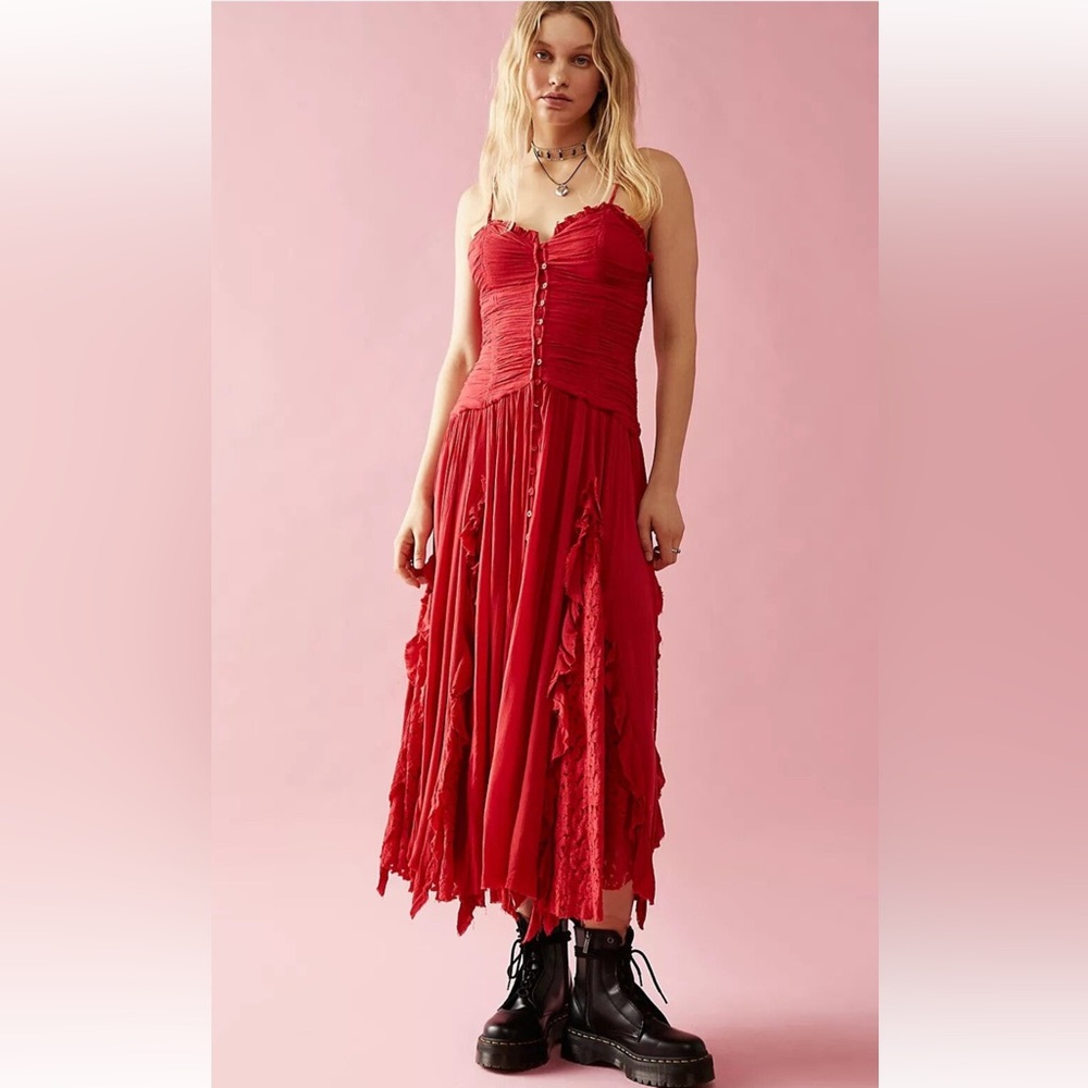 Free People Red Midi Dress